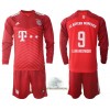 Officiële Voetbalshirt + Korte Broek FC Bayern München Robert Lewandowski 9 Thuis 2021-22 Lange Mouw - Kids